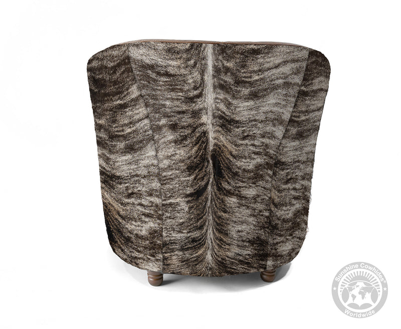 Custom Barrel Chair with Hair On Cowhide Accents