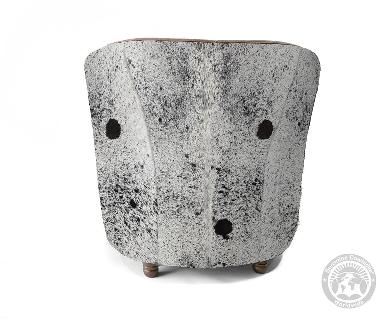 Custom Barrel Chair with Hair On Cowhide Accents