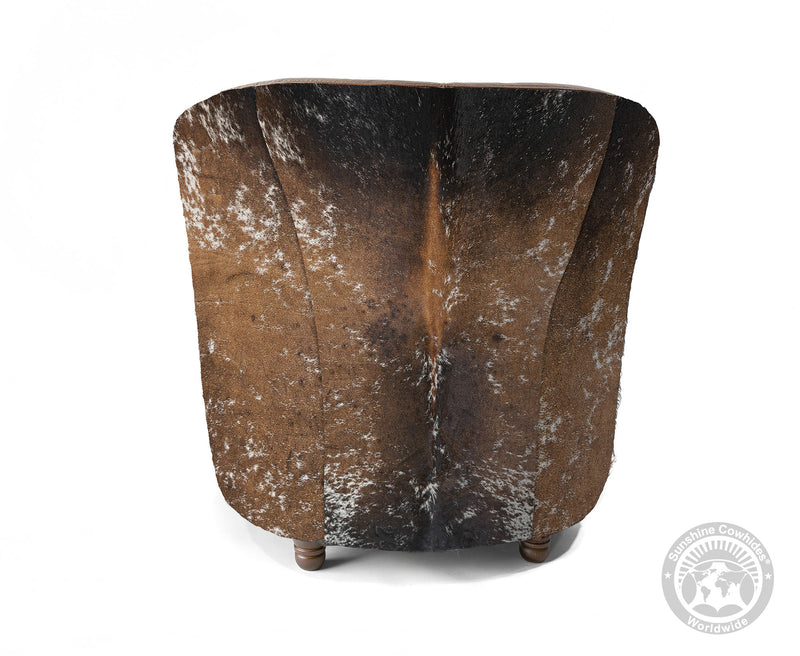 Custom Barrel Chair with Hair On Cowhide Accents
