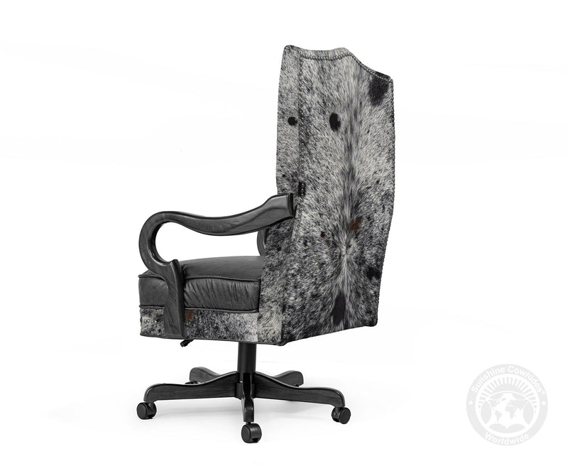 Custom Office Chair with Hair On Cowhide Accents