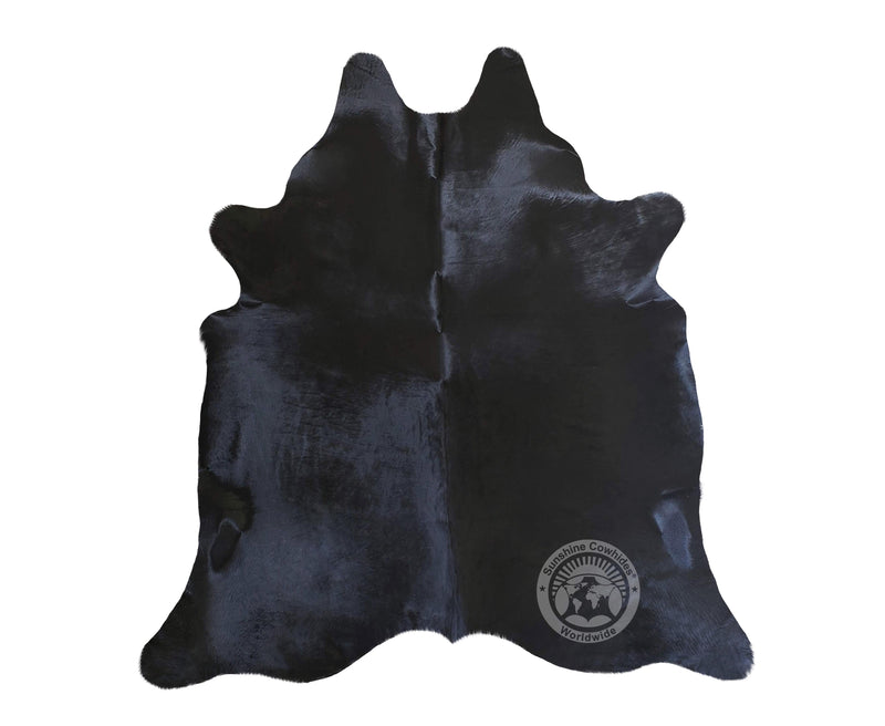Dyed Black Cowhide Rug