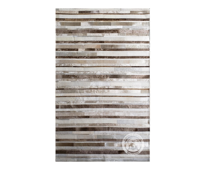 Taupe/Champagne/White - Designer Rugs - Stripes