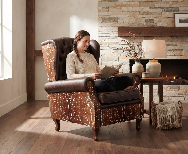 Farmhouse Wingback Chair - Antelope