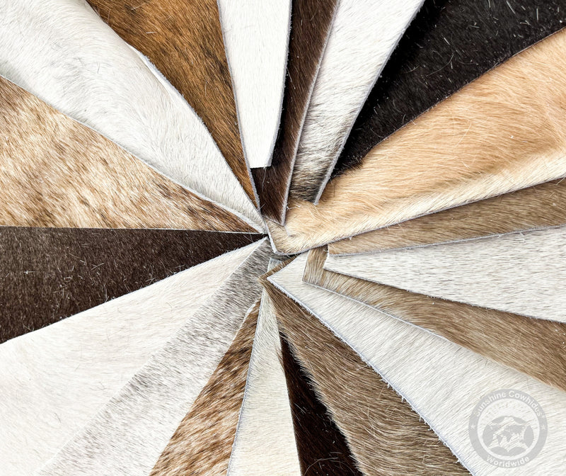 Cowhide Scraps - Assorted Colors - Stripes Approx. Size 3x8" Top Quality