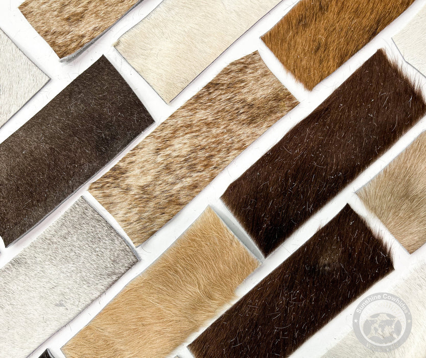 Cowhide Scraps - Assorted Colors - Stripes Approx. Size 3x8" Top Quality