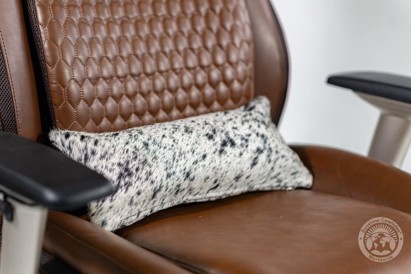 Salt & Pepper Black Cowhide Pillow Cover