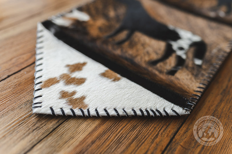 Cowhide Table Runner Horses