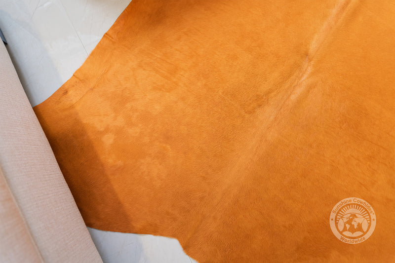 Dyed Orange Cowhide Rug