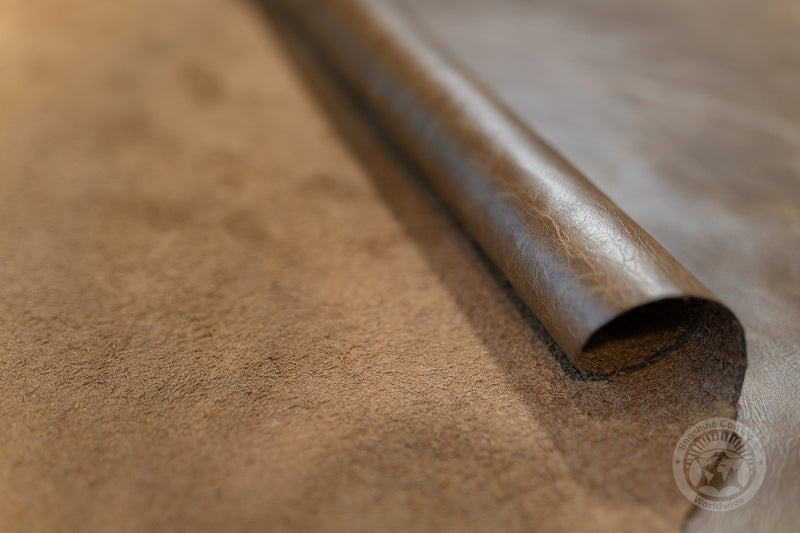 Premium Marble Leather Sheet - Caramel