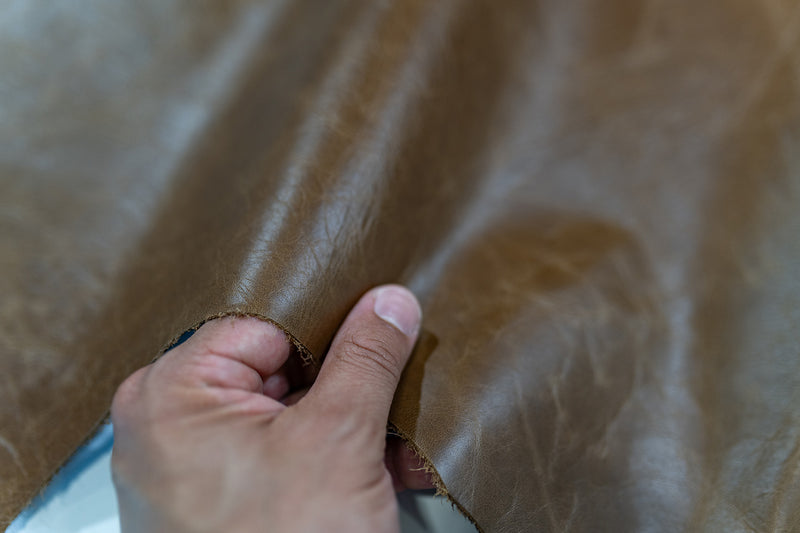 Premium Marble Leather Sheet - Caramel