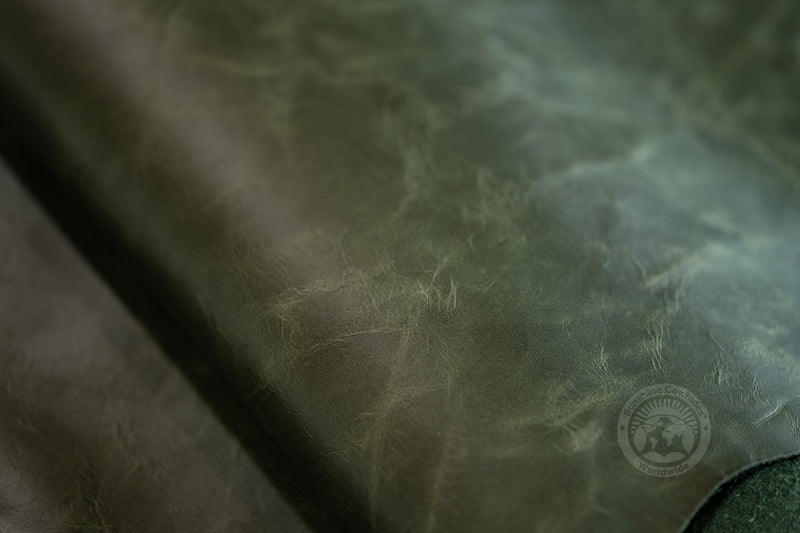 Premium Leather Sheet - Olive Green