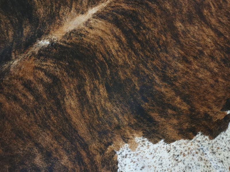 Premium Brazilian Brindle Cowhide Rug Size 7.9 X 7.9 ft