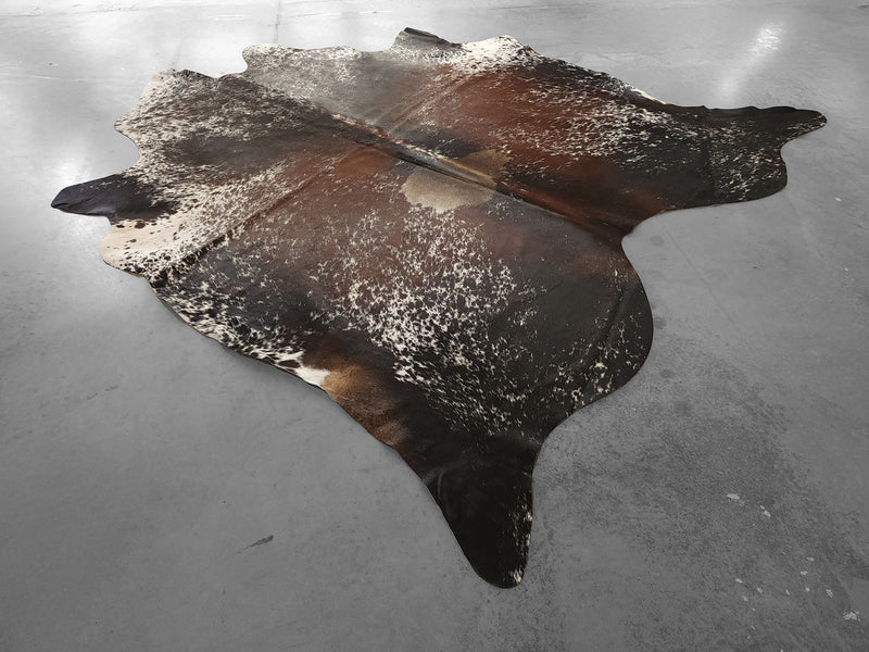 Premium Brazilian Brindle Cowhide Rug Size 7.8 X 8.3 ft