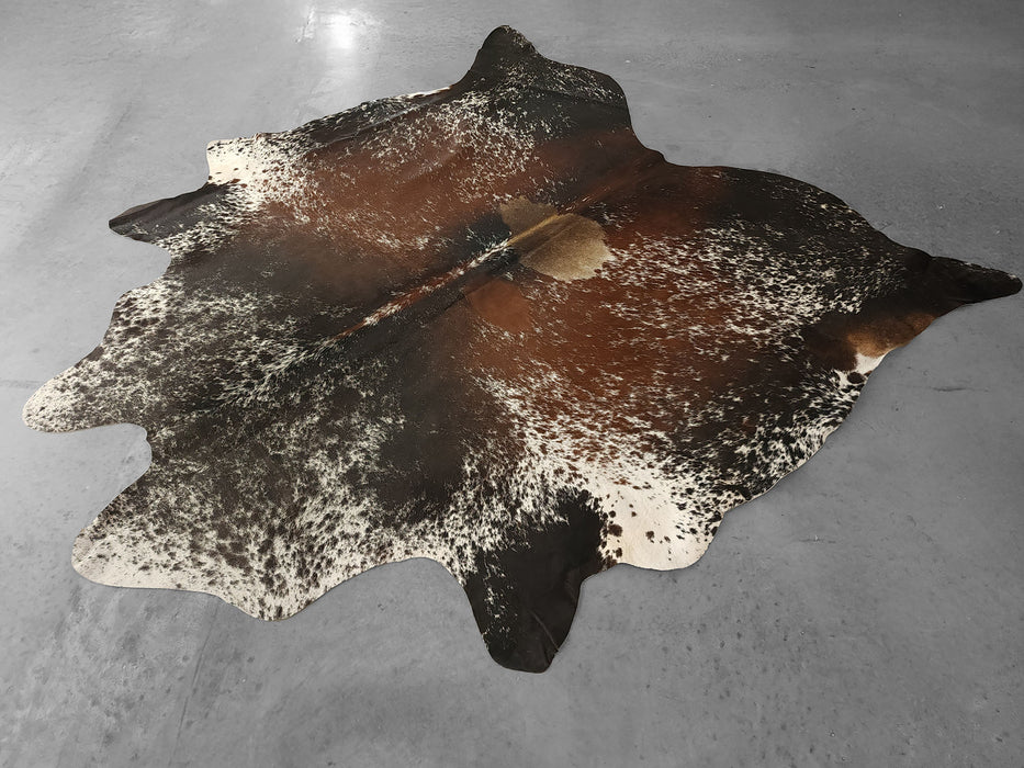 Premium Brazilian Brindle Cowhide Rug Size 7.8 X 8.3 ft