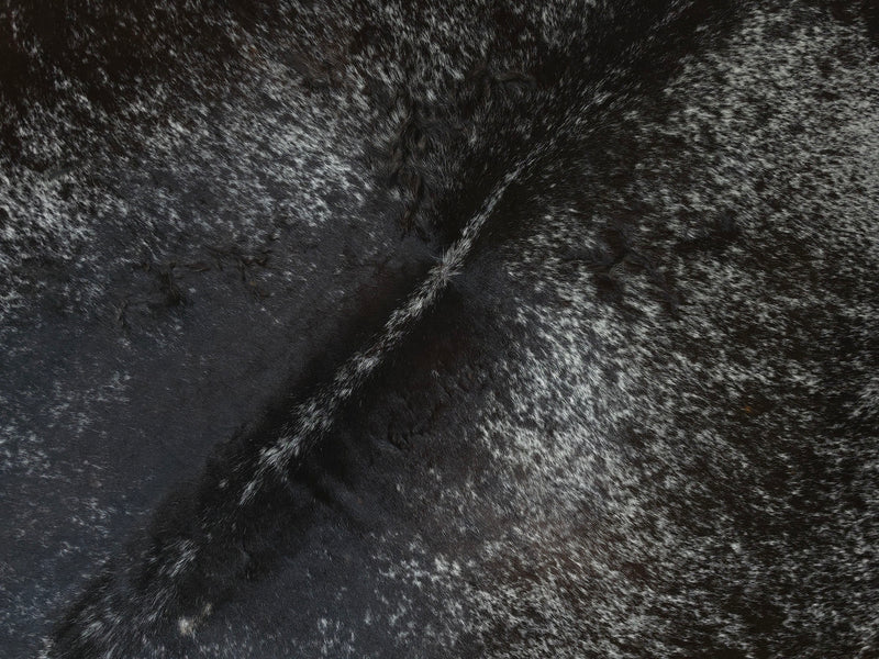 Premium Brazilian Black and Brown Cowhide Rug Size 8.8 X 7.5 ft