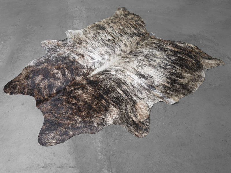 Premium Brazilian Brindle Cowhide Rug Size 7.6 X 6.7 ft