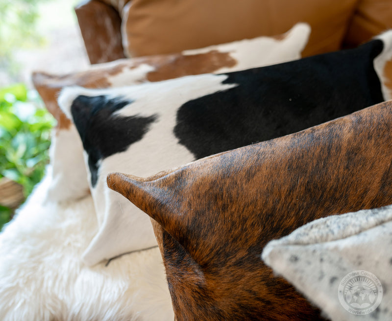 Brindle Cowhide Pillow Cover, 12" x 22"