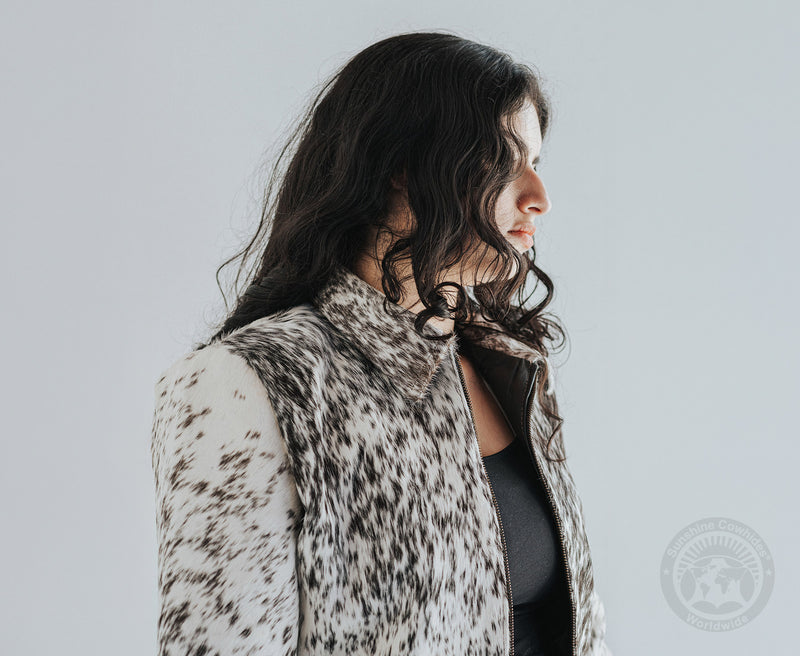 Cowhide Hair-On Jacket - Salt and Pepper Tricolor