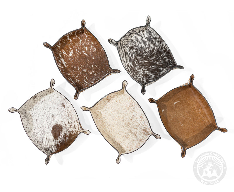 Square Cowhide Hair on Tray - Assorted Tones
