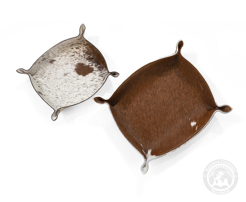 Square Cowhide Hair on Tray - Assorted Tones