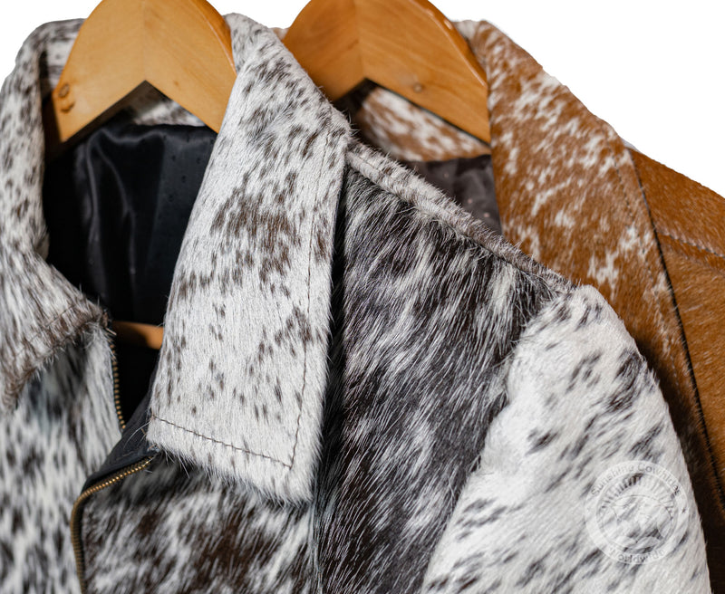 Cowhide Hair-On Jacket - Salt and Pepper Tricolor