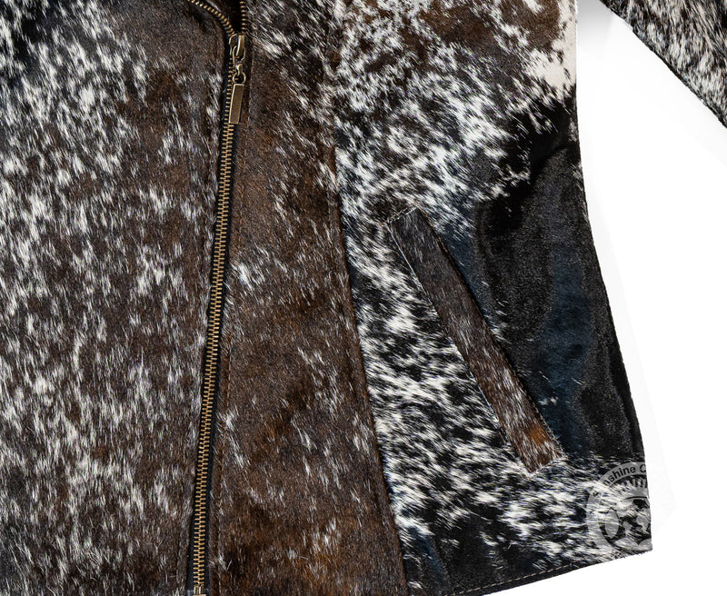 Cowhide Hair-On Jacket - Black and White Salt and Pepper
