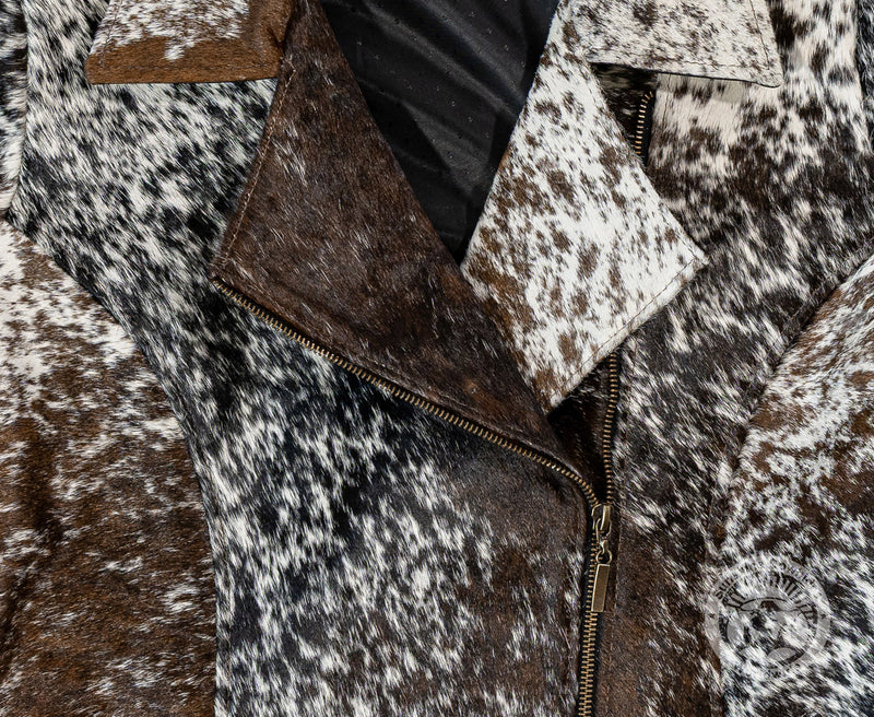 Cowhide Hair-On Jacket - Black and White Salt and Pepper