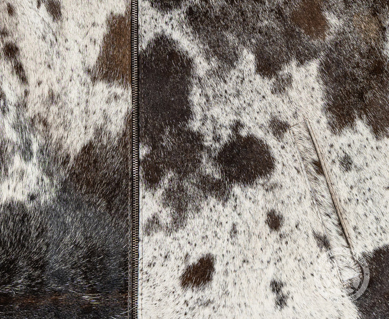 Cowhide Hair-On Jacket - Dark Brown and White