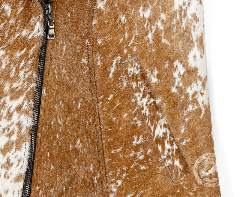 Cowhide Hair-On Jacket - Brown and White