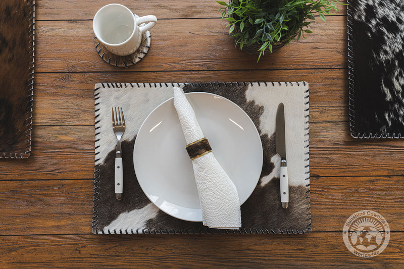 Cowhide Placemat Plain 14x17" - Set of 2, 4 or 6 Units