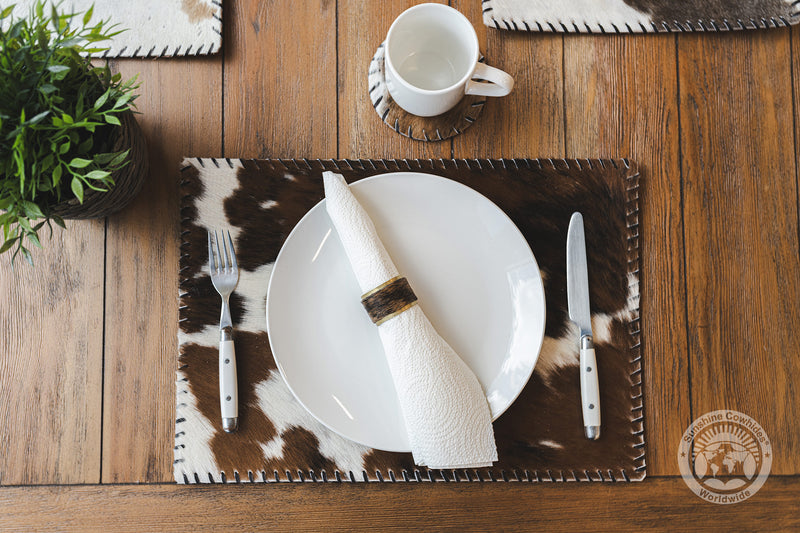 Cowhide Placemat Plain 14x17" - Set of 2, 4 or 6 Units