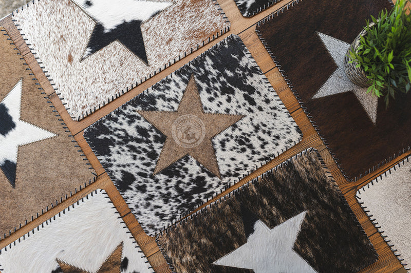 Cowhide Placemat Star 14x17" - Set of 2, 4 or 6 Units