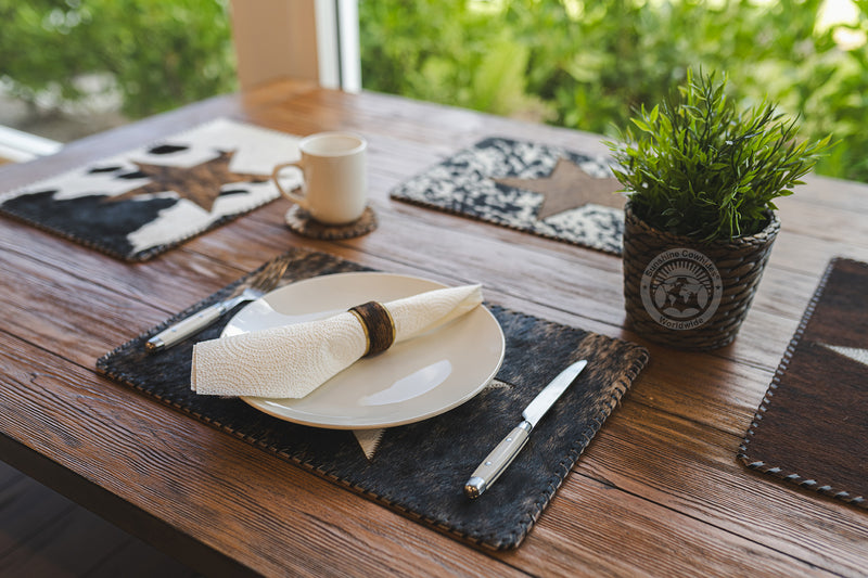 Cowhide Placemat Star 14x17" - Set of 2, 4 or 6 Units
