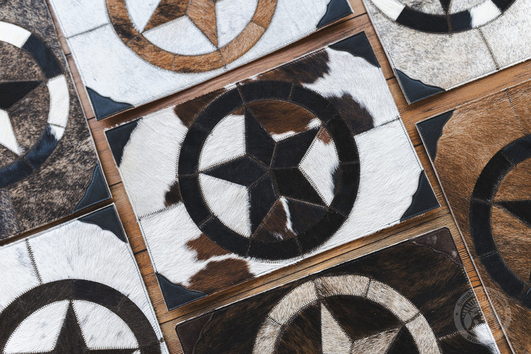 Cowhide Placemat Star 14x17" - Set of 2, 4 or 6 Units