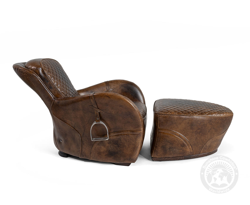 Saddle Chair & Ottoman – Crafted in Leather
