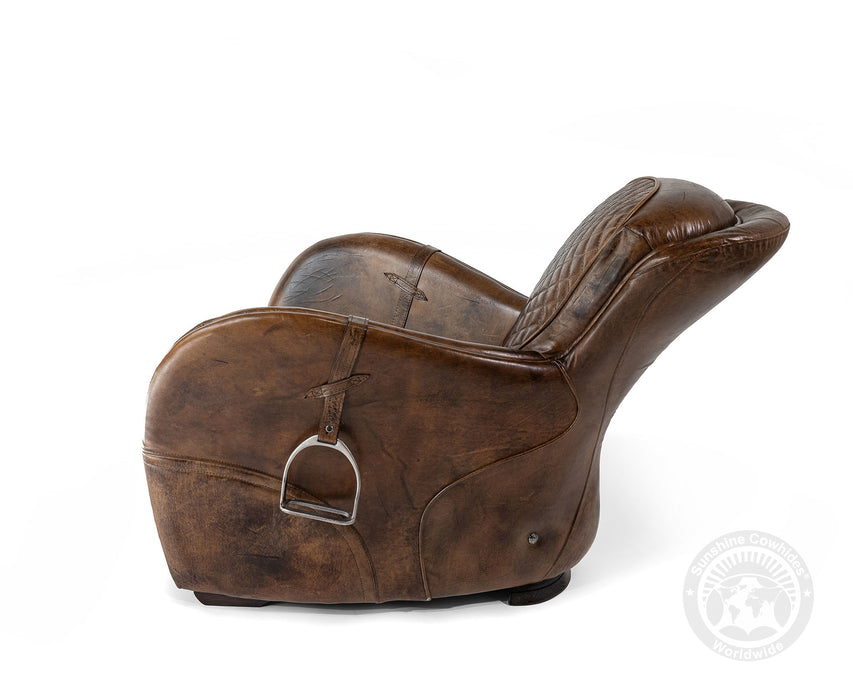 Saddle Chair & Ottoman – Crafted in Leather