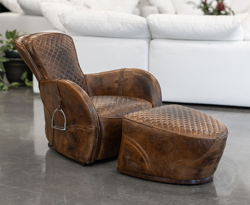 Saddle Chair & Ottoman – Crafted in Leather