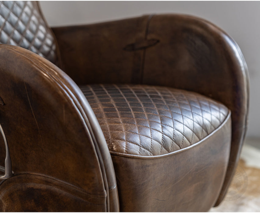 Saddle Chair & Ottoman – Crafted in Leather