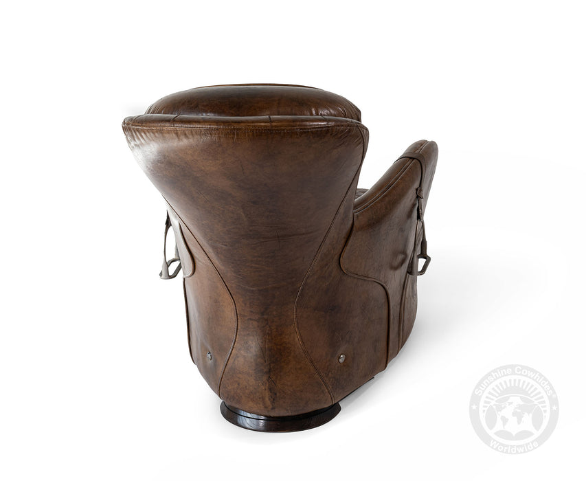 Saddle Chair & Ottoman – Crafted in Leather