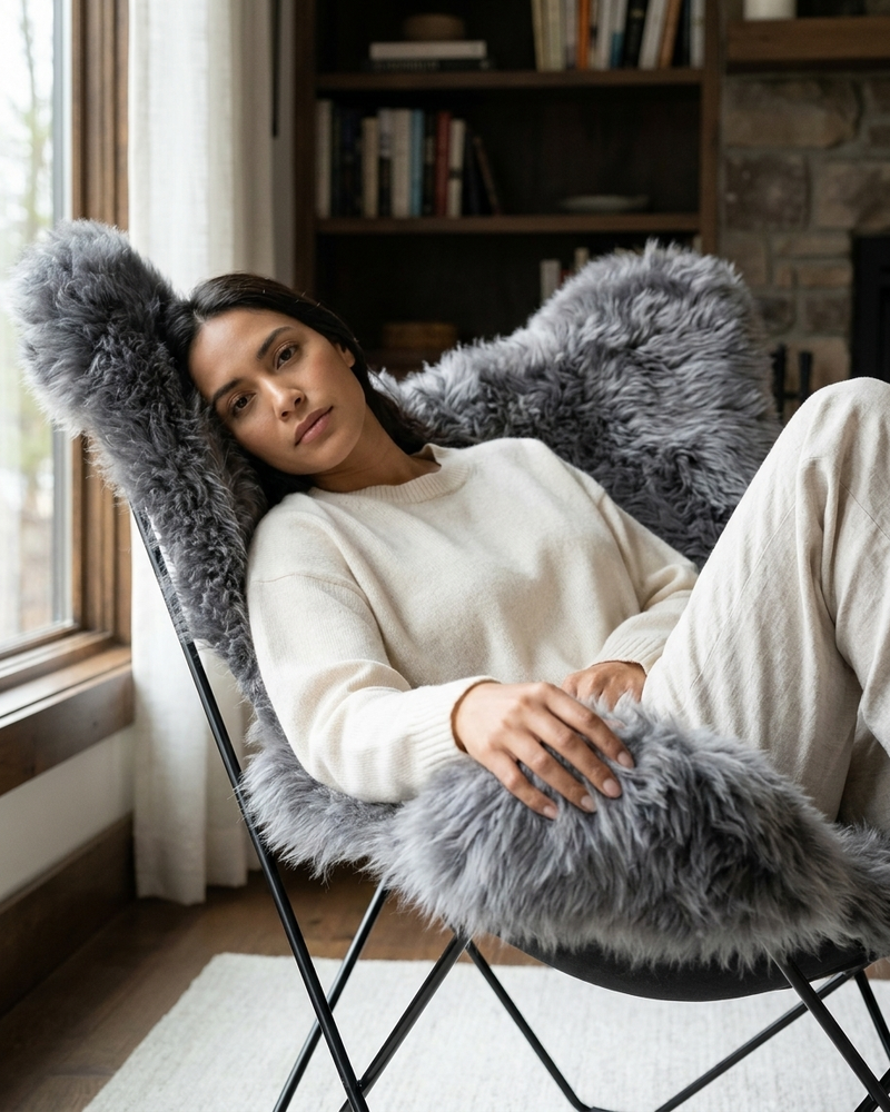 Butterfly Chair - Sheepskin Grey