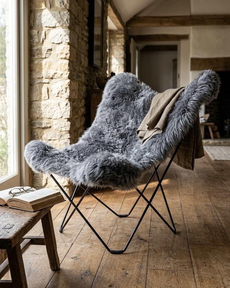 Butterfly Chair - Sheepskin Grey