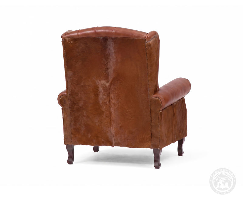 Farmhouse Wingback Chair - Brown Solid