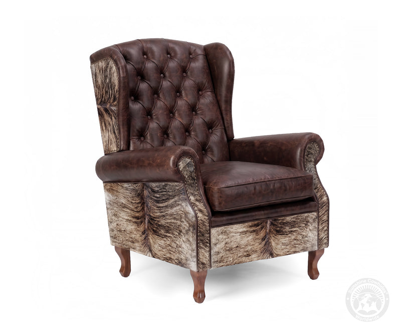 Farmhouse Wingback Chair - Brindle