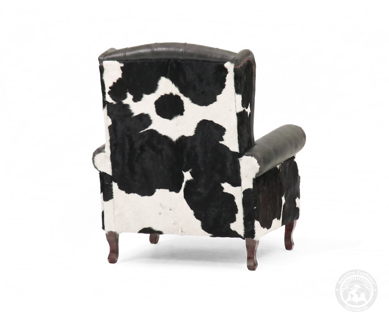 Farmhouse Wingback Chair - Black and White