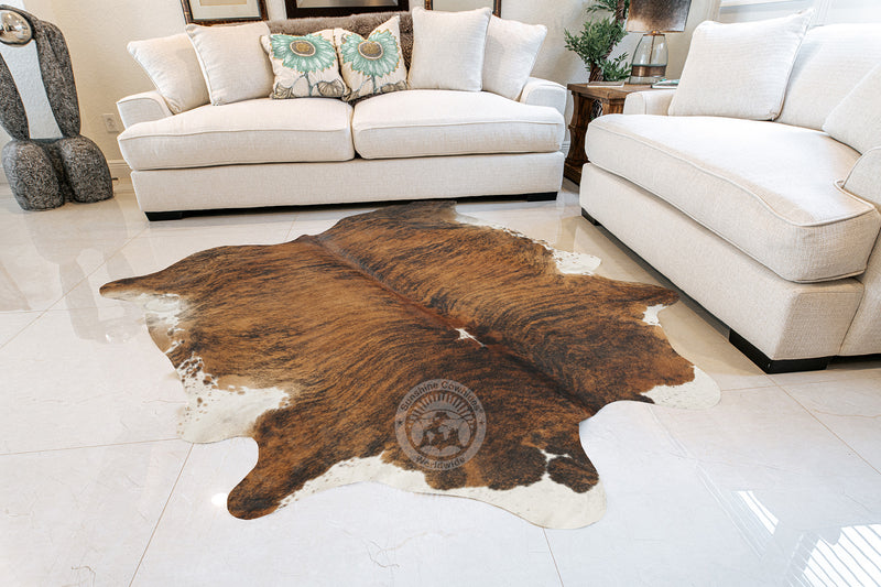 Brindle White Belly Cowhide Rug