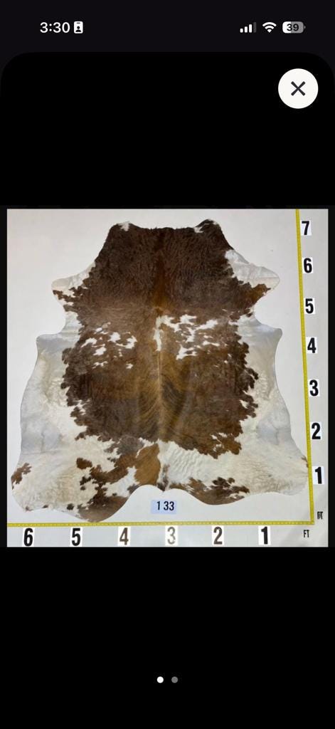 Custom Order - Cowhide Pouf 38x38x18"