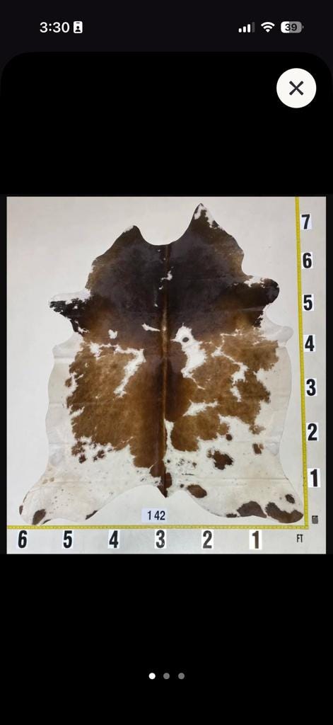 Custom Order - Cowhide Pouf 38x38x18"
