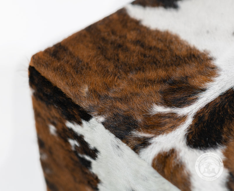 Cowhide Ottoman/ Pouf - Tricolor