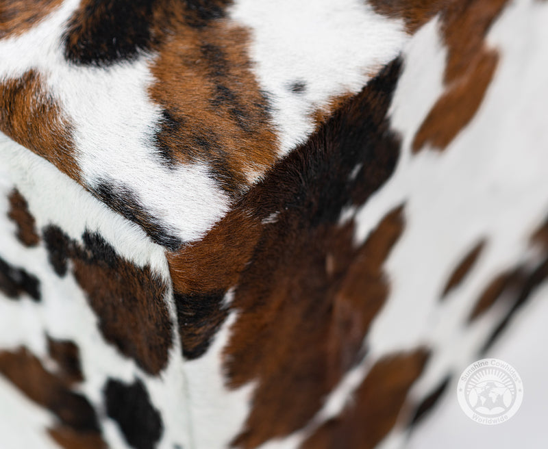 Cowhide Ottoman/ Pouf - Tricolor