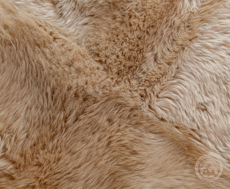 Real Sheepskin Rug, Beige - Thick Hair